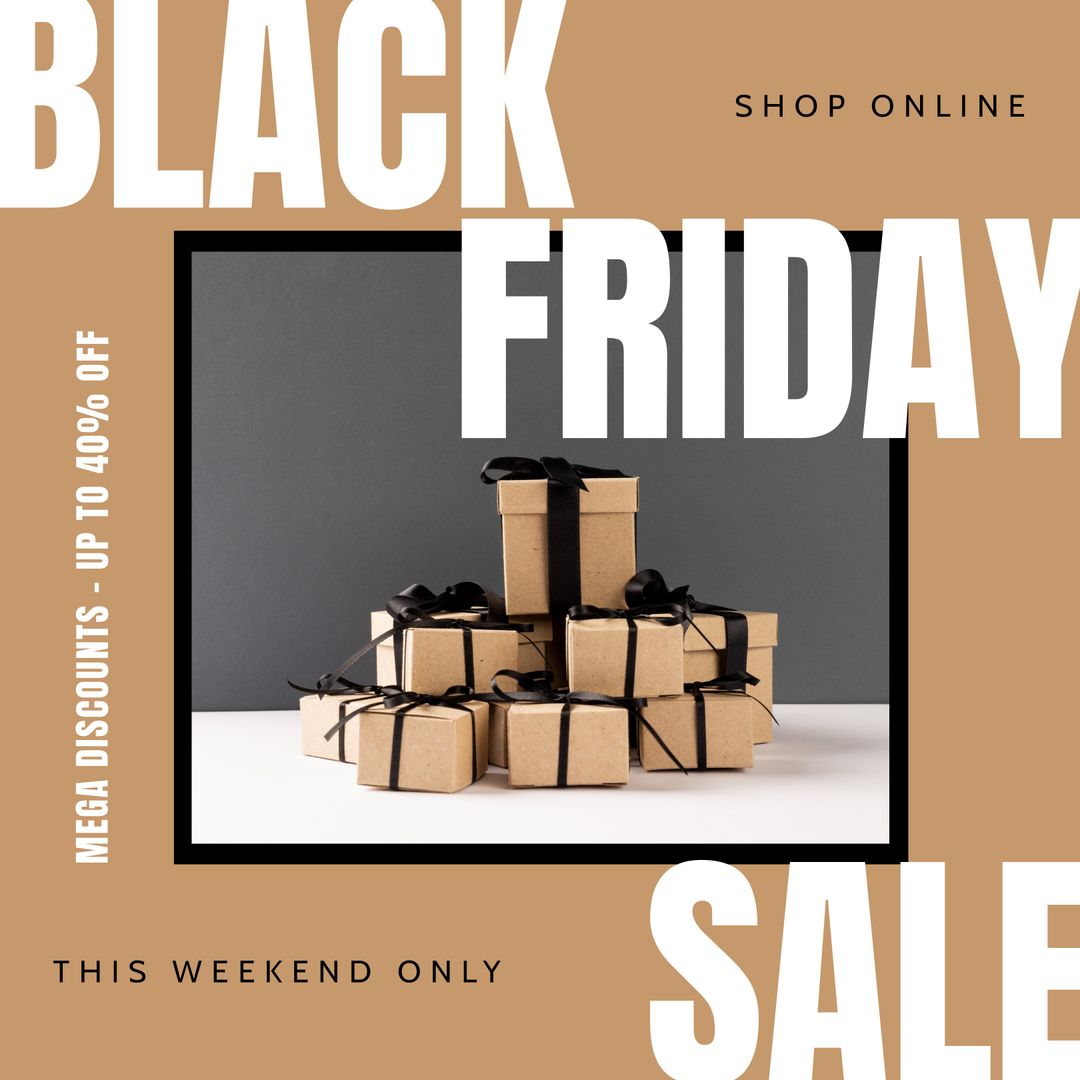 Black Friday Mega Sale Promo with Gift Boxes
