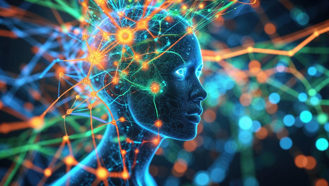 Futuristic Digital Neural Network Visualization