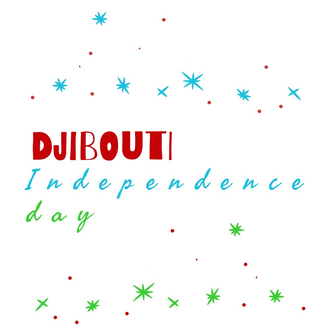 Djibouti Independence Day Celebration Graphic with Colorful Accents