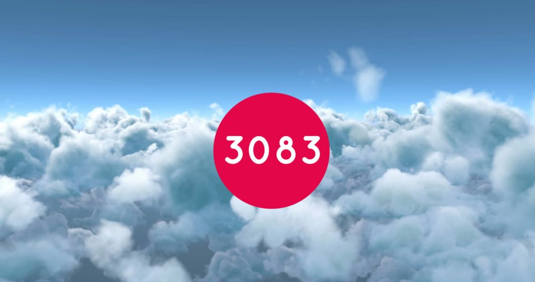 Digital Number Display Over Cloudscape Internet Communication Concept