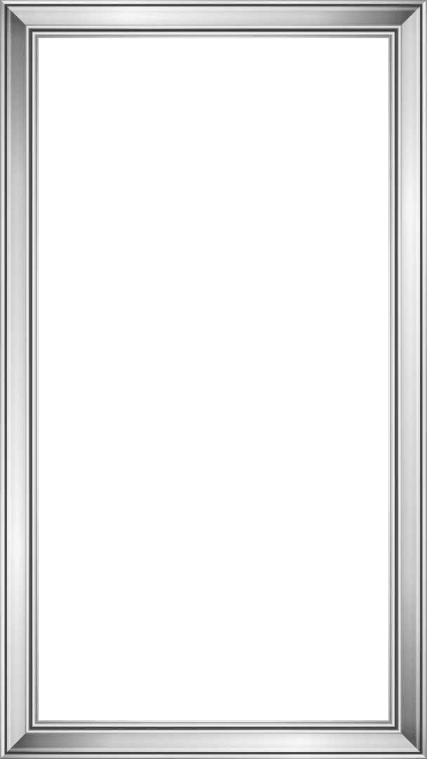 Minimalist Metallic Frame With Teal Panel on Transparent Background