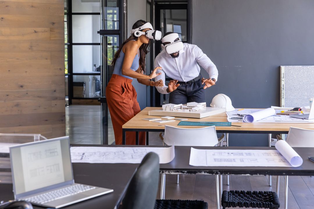 Architects Using VR Headsets for Virtual Design Collaboration