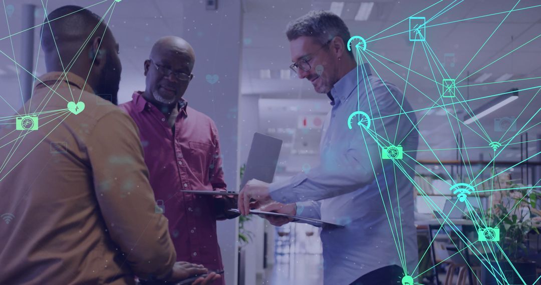 Diverse Team Discussing Network Concepts in Modern Office