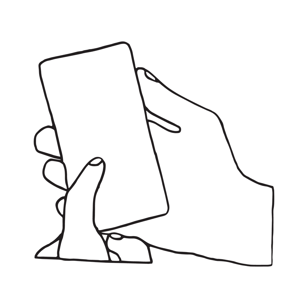Transparent Hands Holding Smartphone Vector Illustration