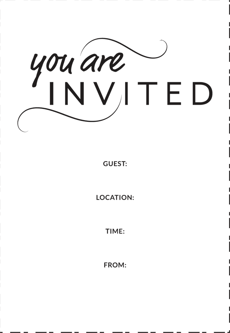 Elegant Invitation with Transparent Background and Text