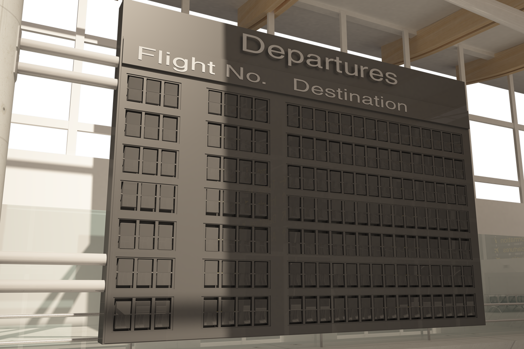 Transparent Airport Departures Board with Copy Space Digital PNG Illustration - Download Free Stock Images Pikwizard.com