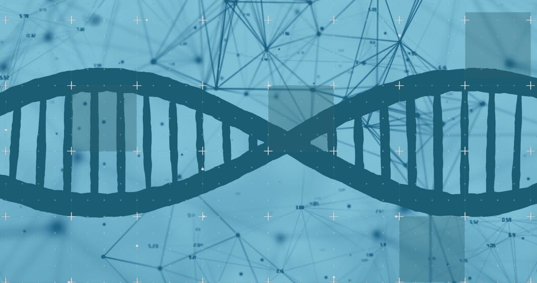 DNA Strand and Digital Interface Blueprint Background