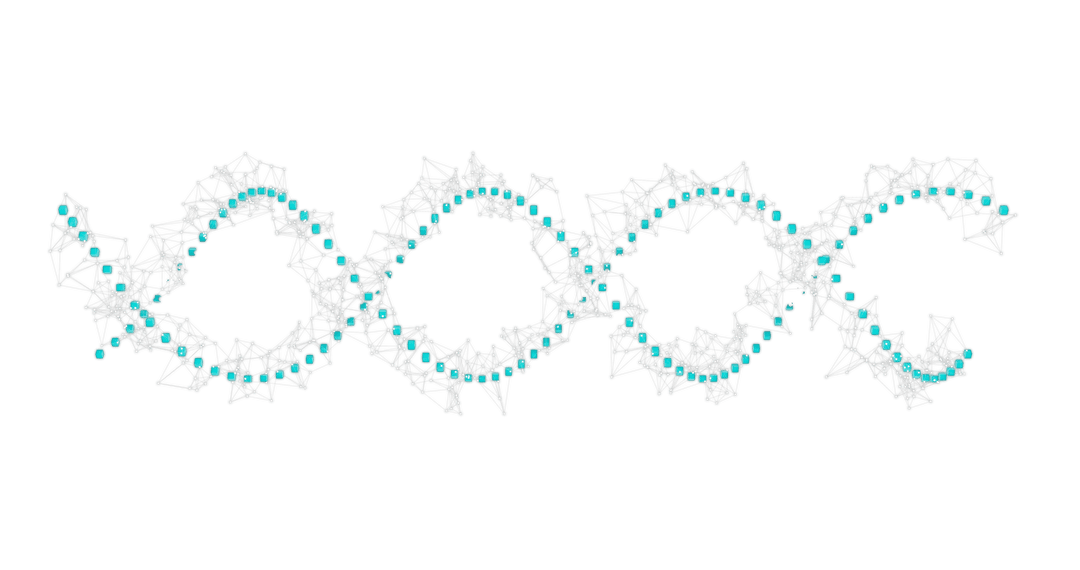 Transparent Helix DNA Pattern with Blue Accents