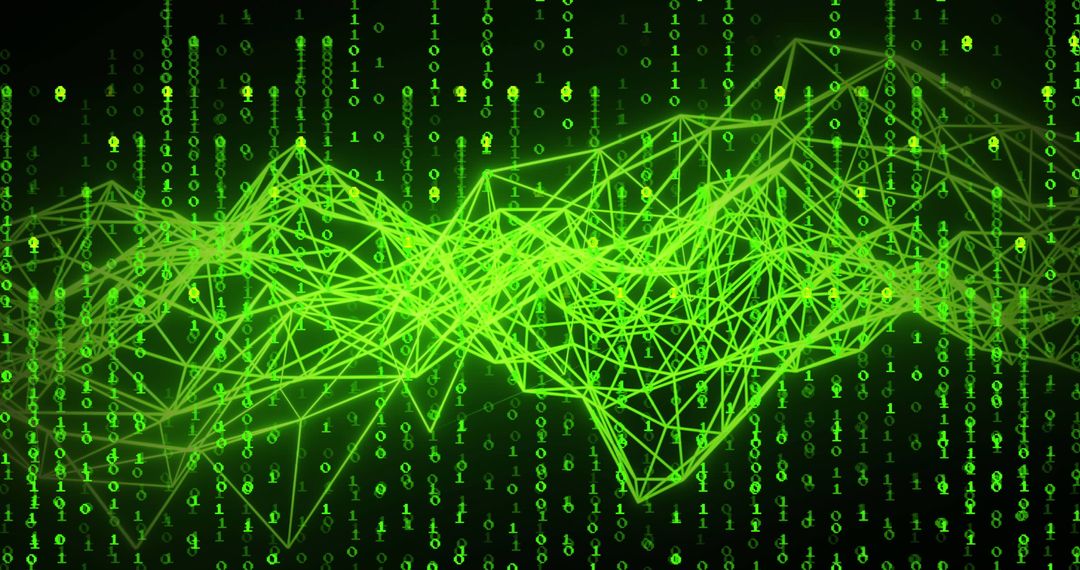 abstract green digital wave with binary code theme - Free Images, Stock Photos and Pictures on Pikwizard.com