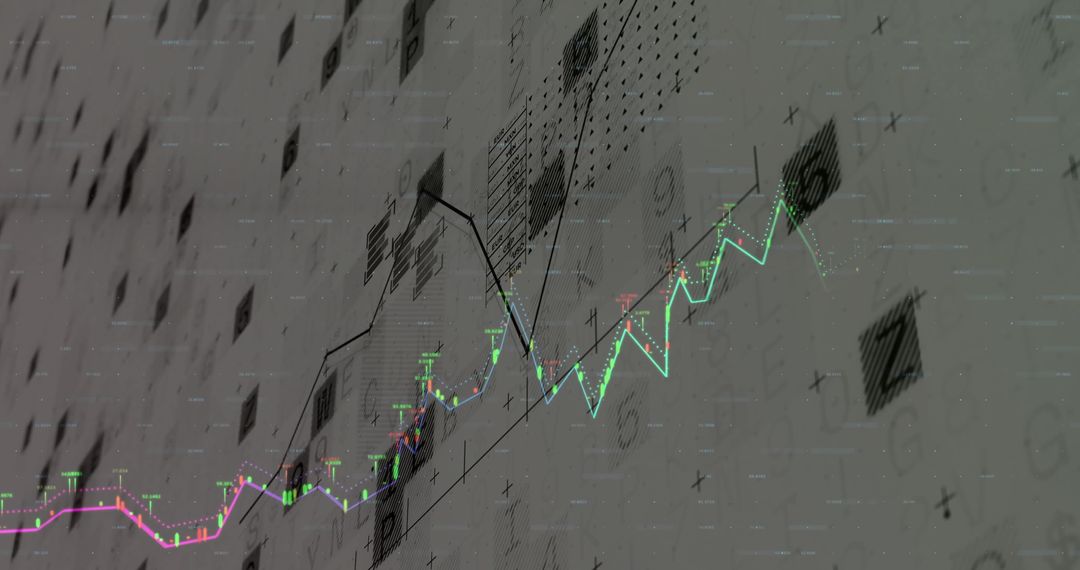 Dynamic Colored Line and Candlestick Chart Representation