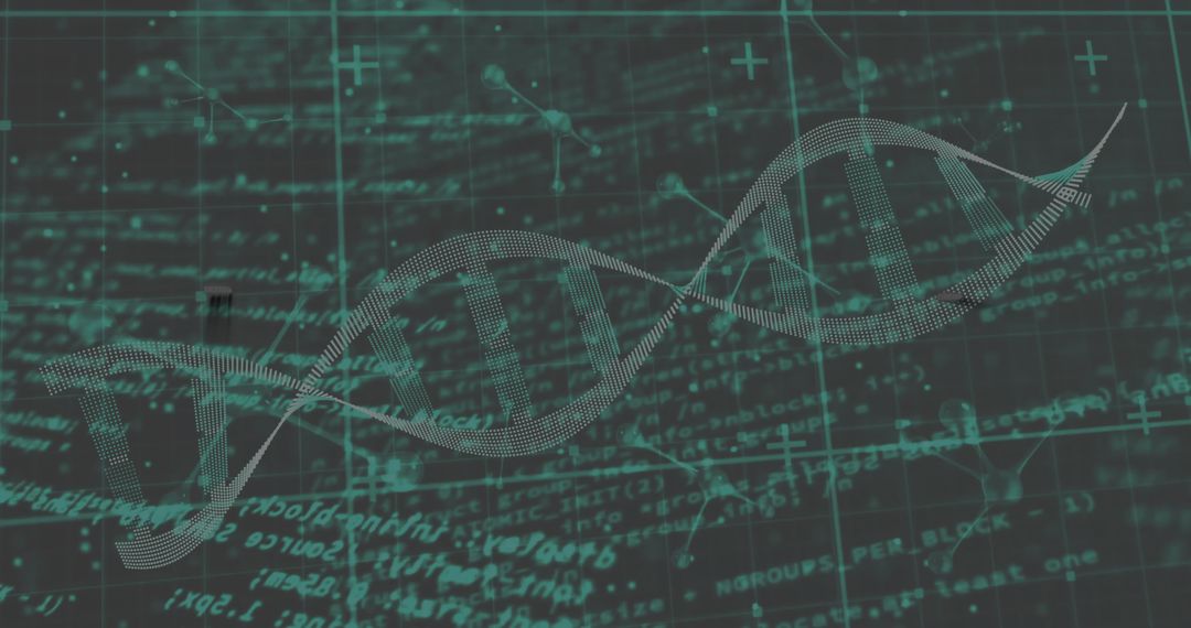 Digital DNA Data Visualization with Futuristic Technology Interface