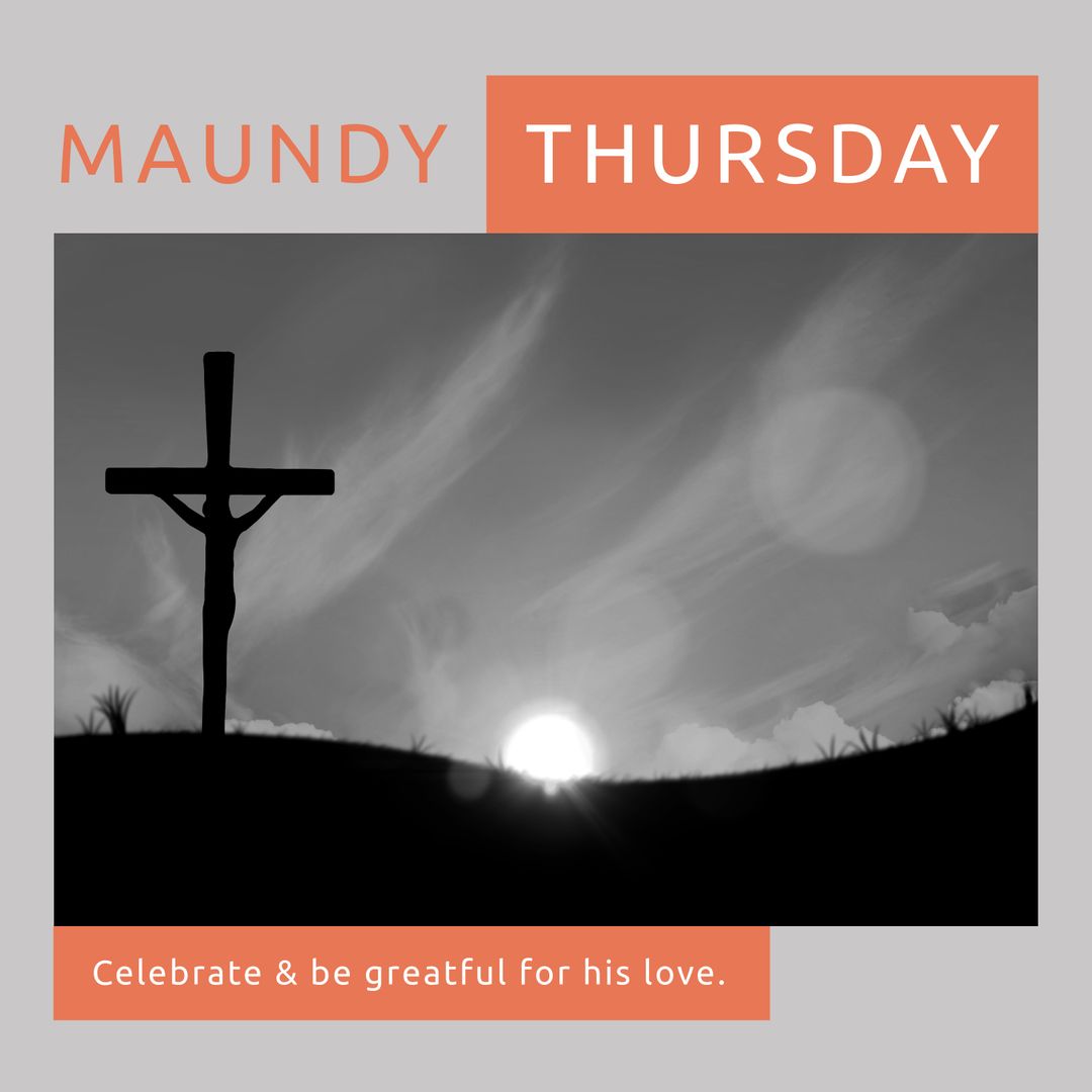 Maundy Thursday with Cross and Clouds Symbolizing Christian Faith - Download Free Stock Templates Pikwizard.com