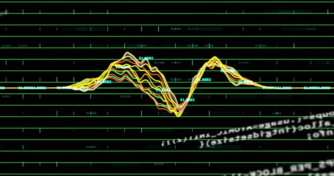 Digital Data Analysis on Futuristic Black Background