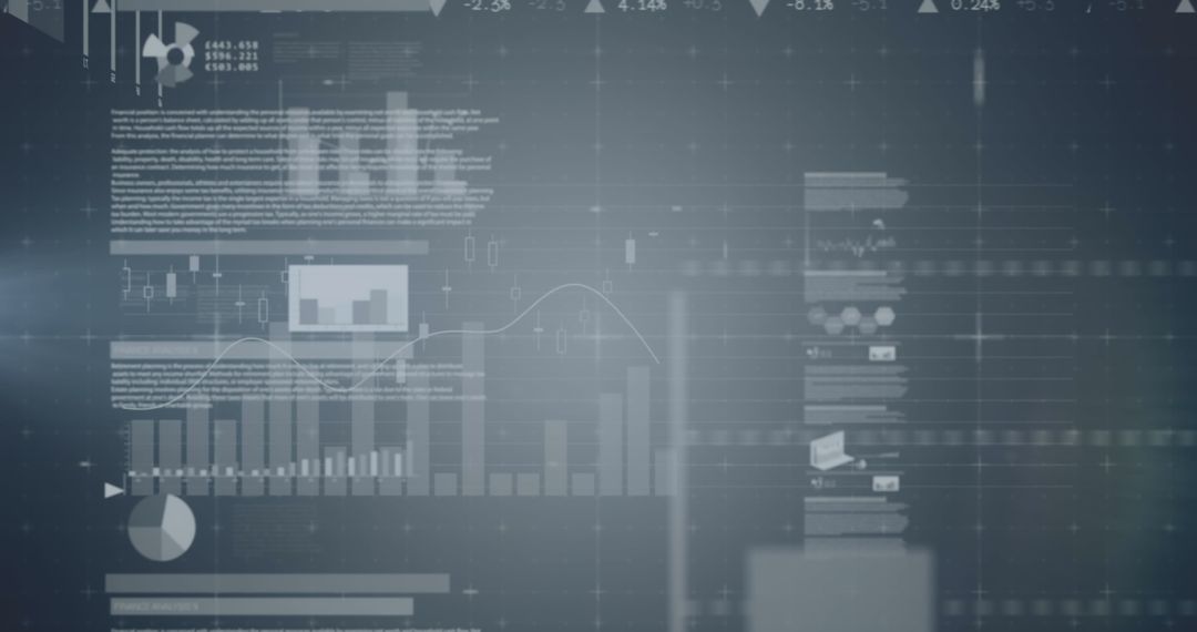 Abstract Digital Financial Charts and Graphs Interface