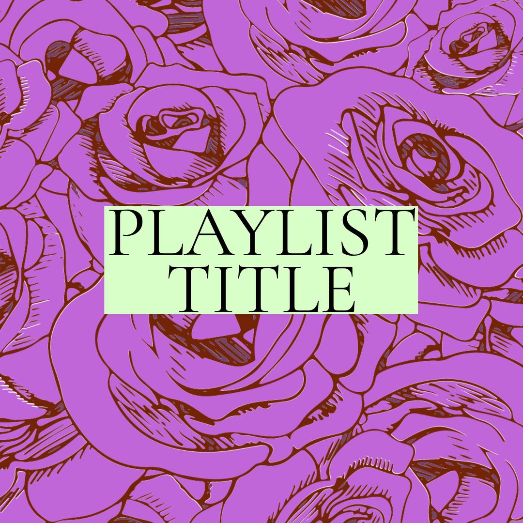 Vibrant Rose Pattern Playlist Cover with Text Space