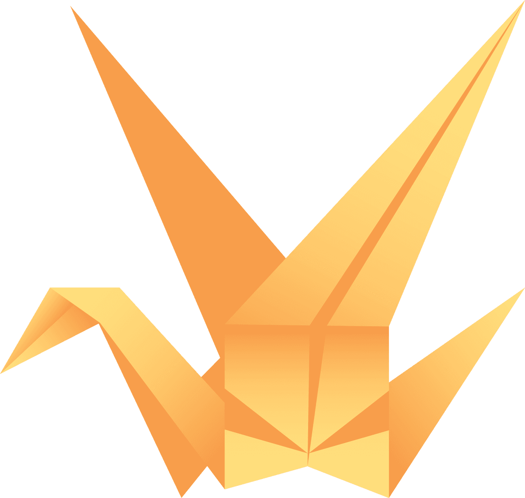 Transparent Origami Bird Illustration on Isolated Background