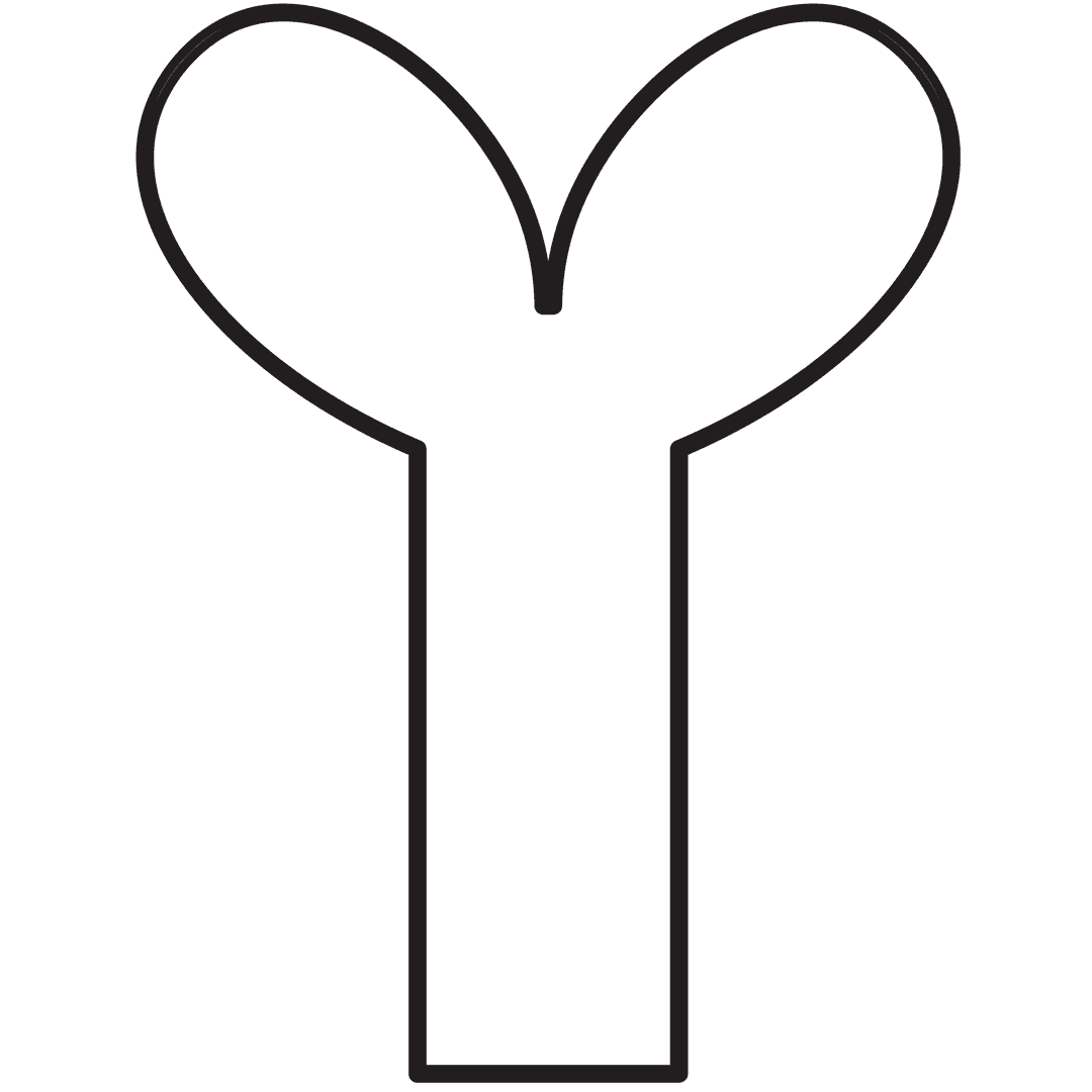 Minimalistic Abstract Black Shape on Transparent Background