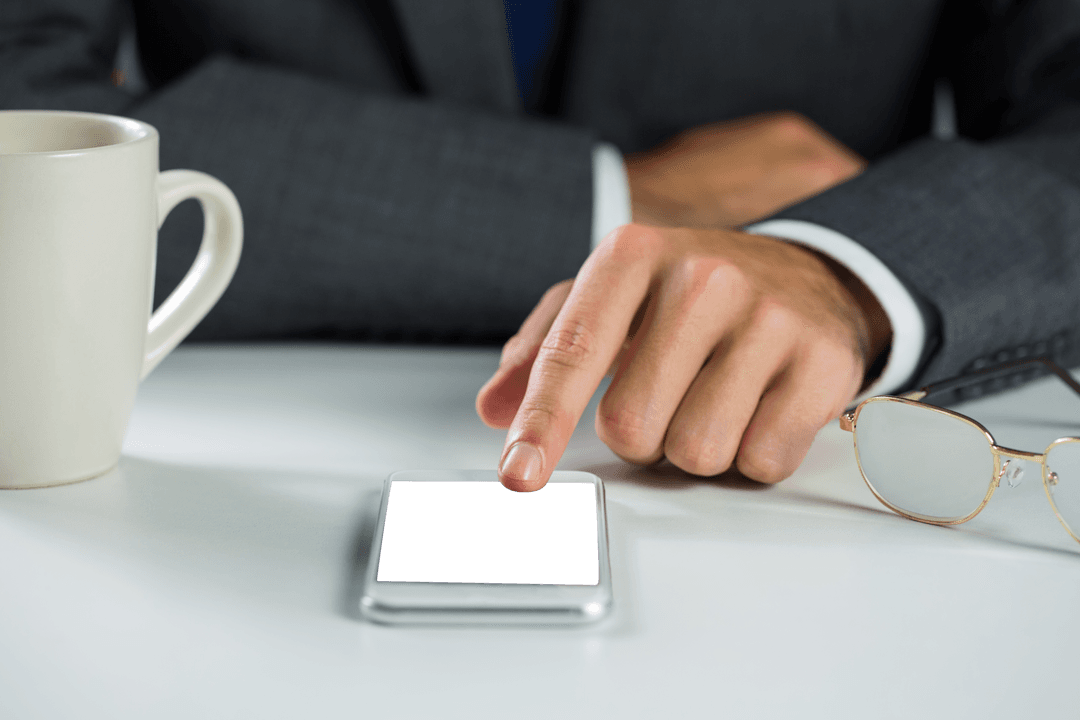 Transparent Smart Device Usage by Businessman with Elegant Style - Download Free Stock Images Pikwizard.com