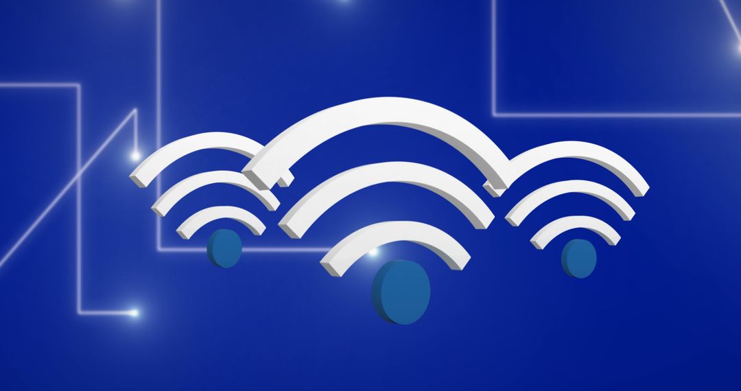 Digital Wi-Fi Icons Over Blue Global Technology Background - Free Images, Stock Photos and Pictures on Pikwizard.com