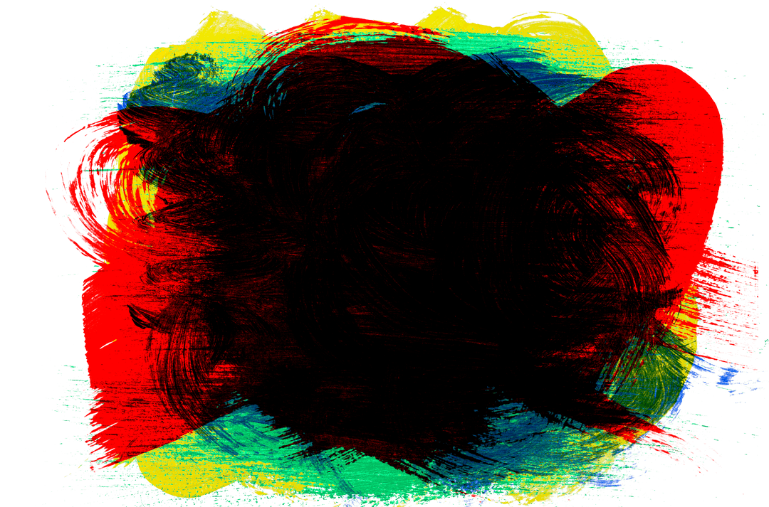 Abstract Colorful Paint Smudge on Transparent Background