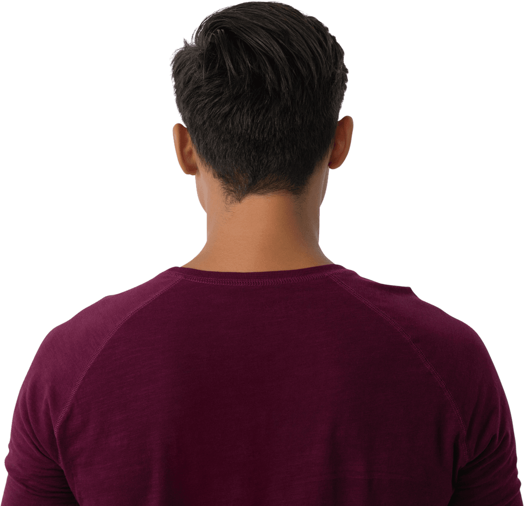 Businessman Standing Seen from Behind on Transparent Background