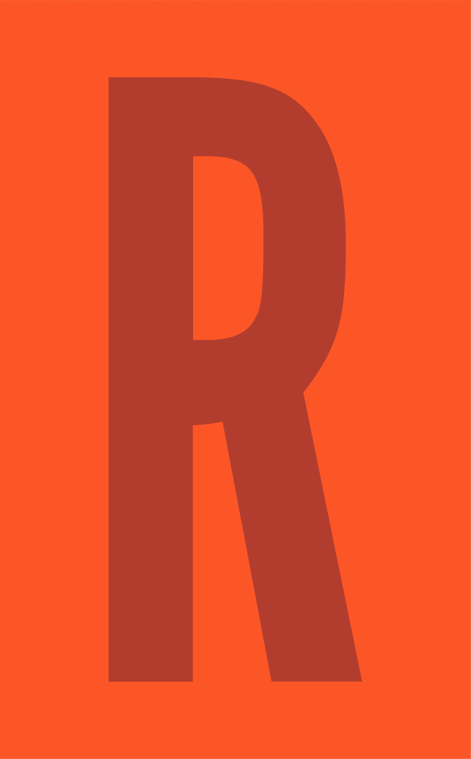 Stylized Red Letter R Graphic Transparent Background