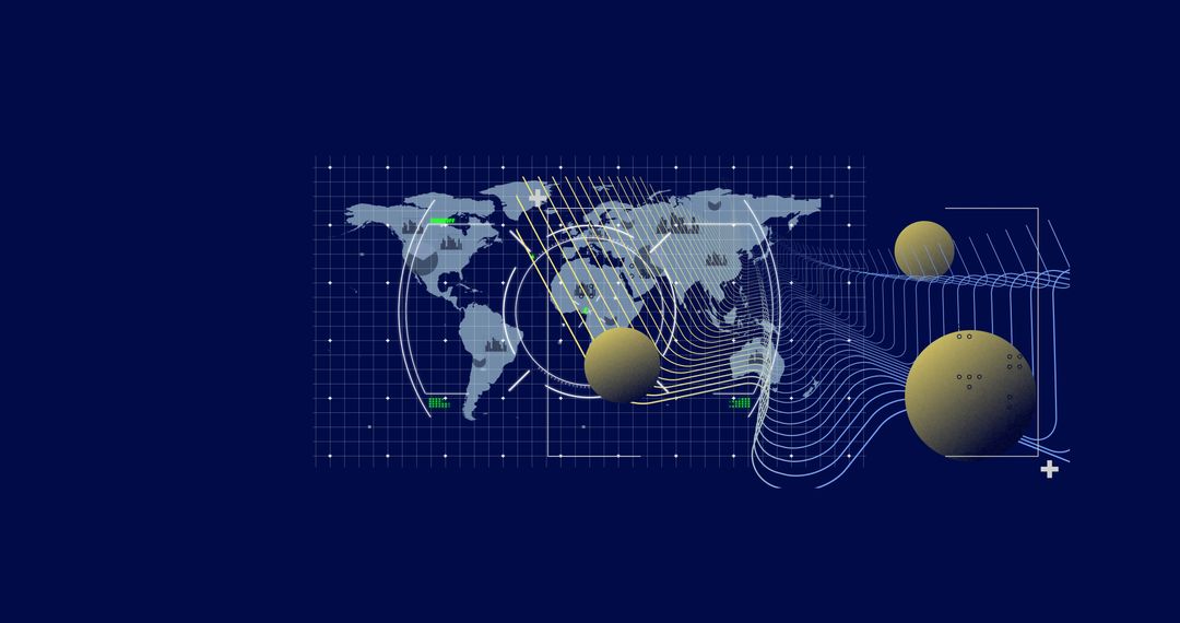 Futuristic Digital Interface with Global Data Network