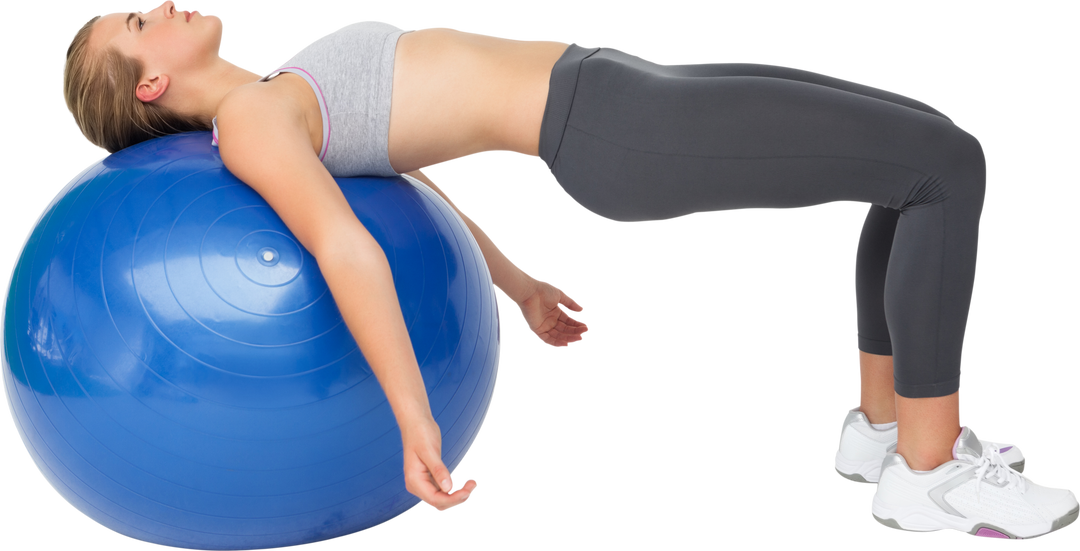 Transparent Fitness Routine with Exercise Ball for Core Strength - Download Free Stock Images Pikwizard.com