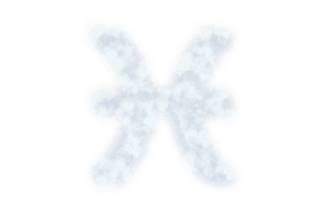 Cloud Forming X Symbol on Transparent Background