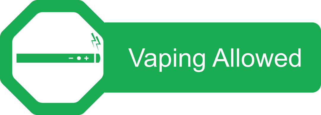Green Vaping Allowed Sign on Transparent Background