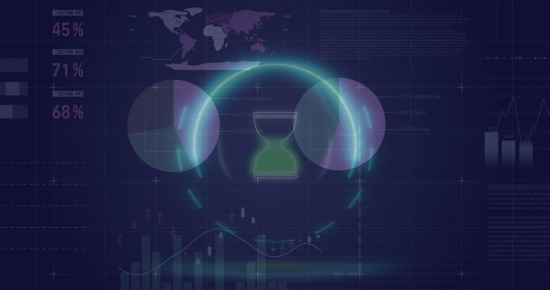 Abstract Infographic with Hourglass Symbol and Data Visualization
