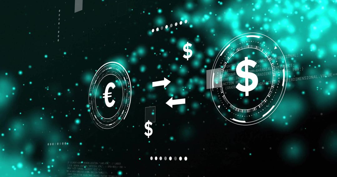 Holographic Euro Dollar Exchange Interface Showing Bidirectional Currency Conversion