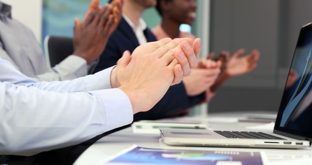 Business Team Applauding During Corporate Meeting - Free Images, Stock Photos and Pictures on Pikwizard.com