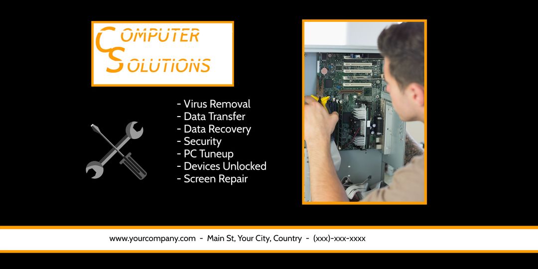 Professional IT Services, PC Repair and Data Recovery Assistance - Download Free Stock Templates Pikwizard.com