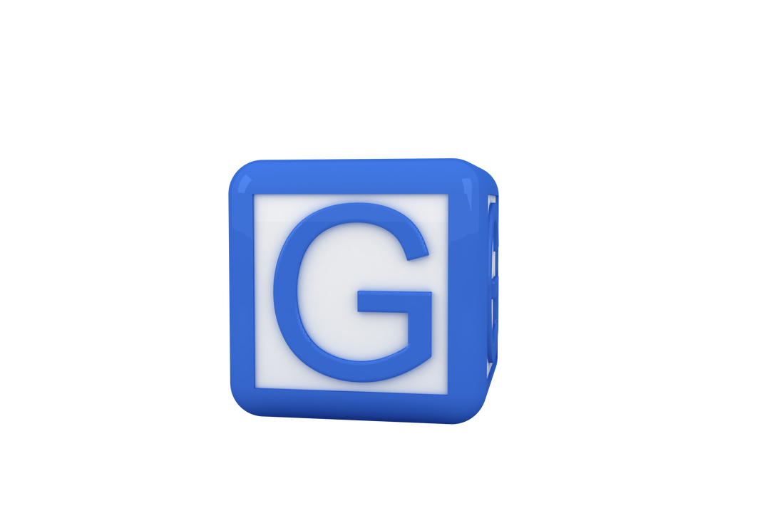 Blue Cube with Letter G on Transparent Background - Download Free Stock Images Pikwizard.com