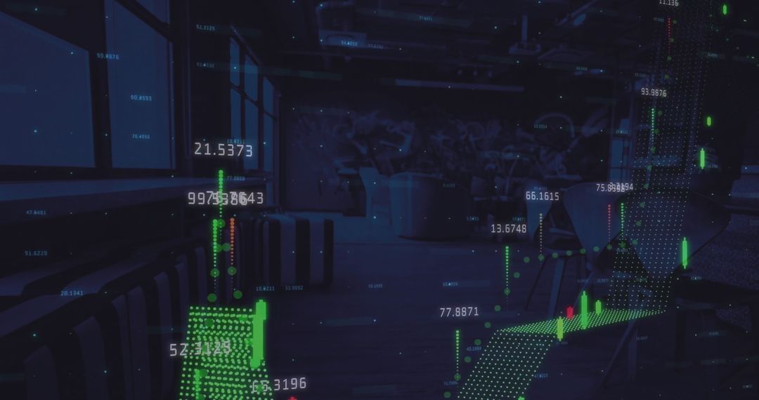 Statistical Data Visualizations on Office Background