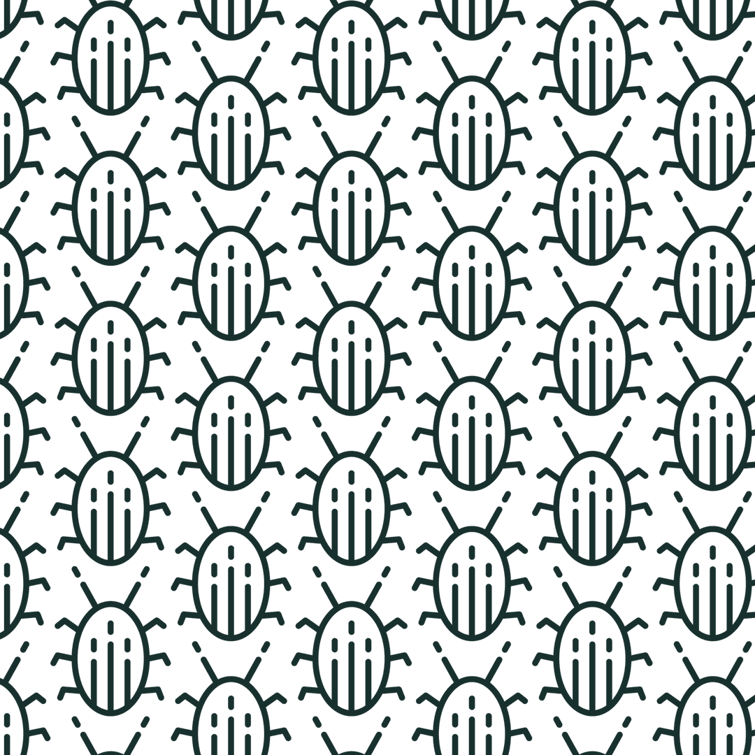 Seamless Pattern of Black Insect Design on Transparent Background