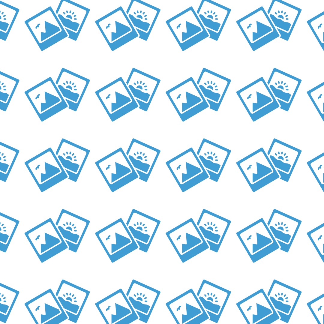 Blue Instant Photo Pattern on Transparent Background