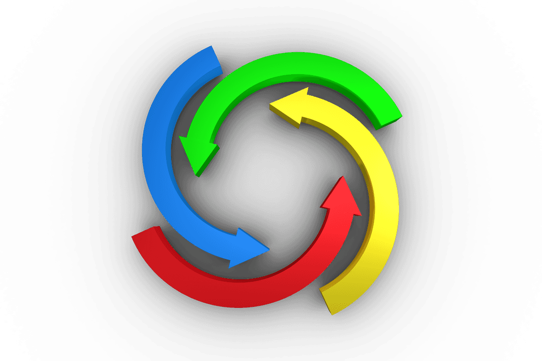 Vibrant Rotating Arrows Circular Motion Transparent Background - Download Free Stock Images Pikwizard.com
