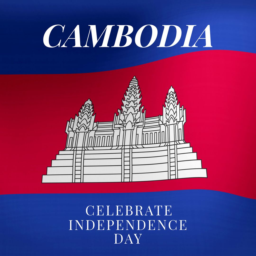 Celebrating Cambodia Independence Day with National Flag Graphic