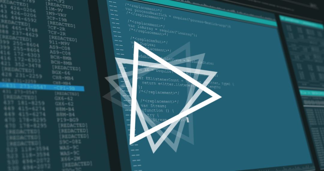 triangular graphic overlay on data processing screen - Free Images, Stock Photos and Pictures on Pikwizard.com
