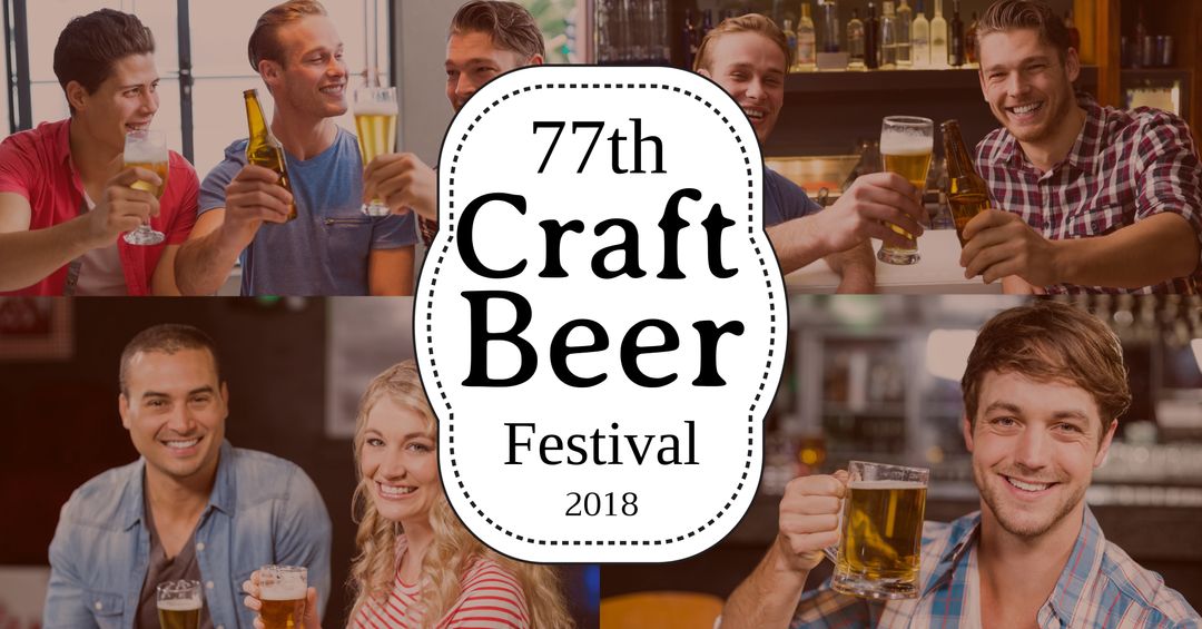 77th Craft Beer Festival 2018 Celebration with Happy Friends - Download Free Stock Templates Pikwizard.com