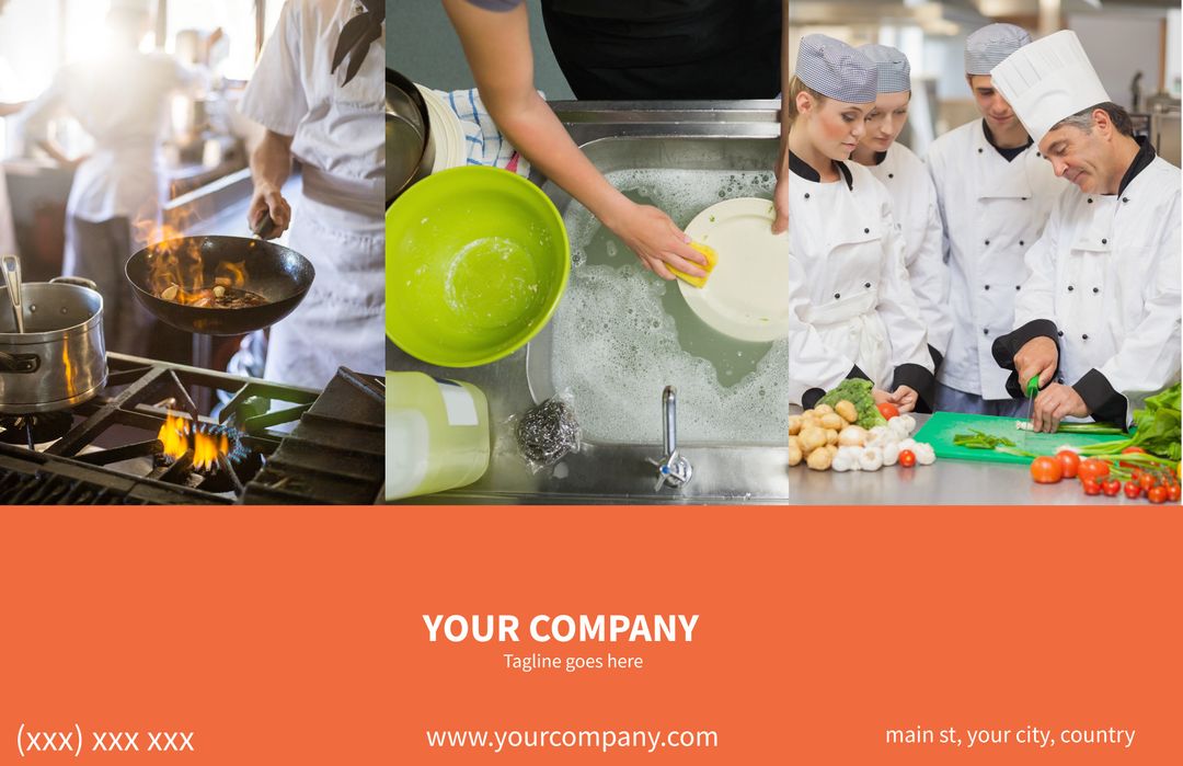 Team of Chefs Collaborating in Professional Kitchen with Precision