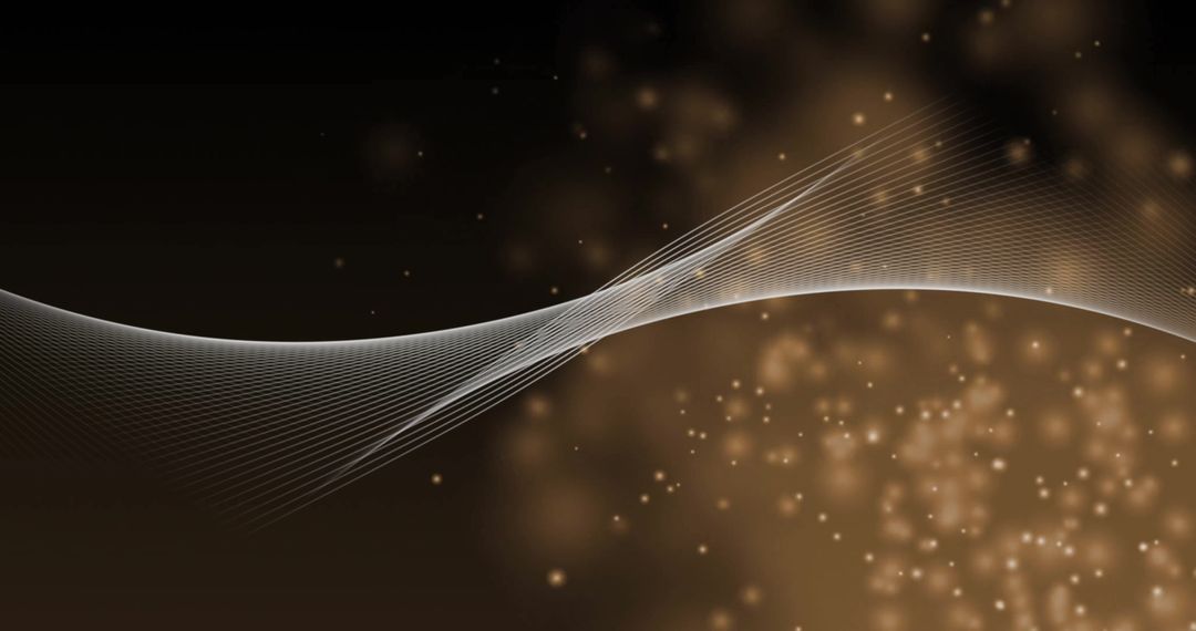 Abstract Digital Waves with Floating Particles on Dark Background