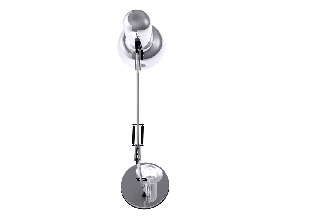 Modern Silver Desk Lamp Isolated Transparent Background