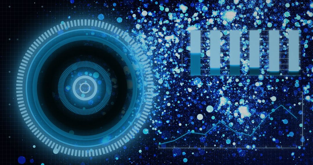 Digital Interface Abstract with Data Visualization Elements