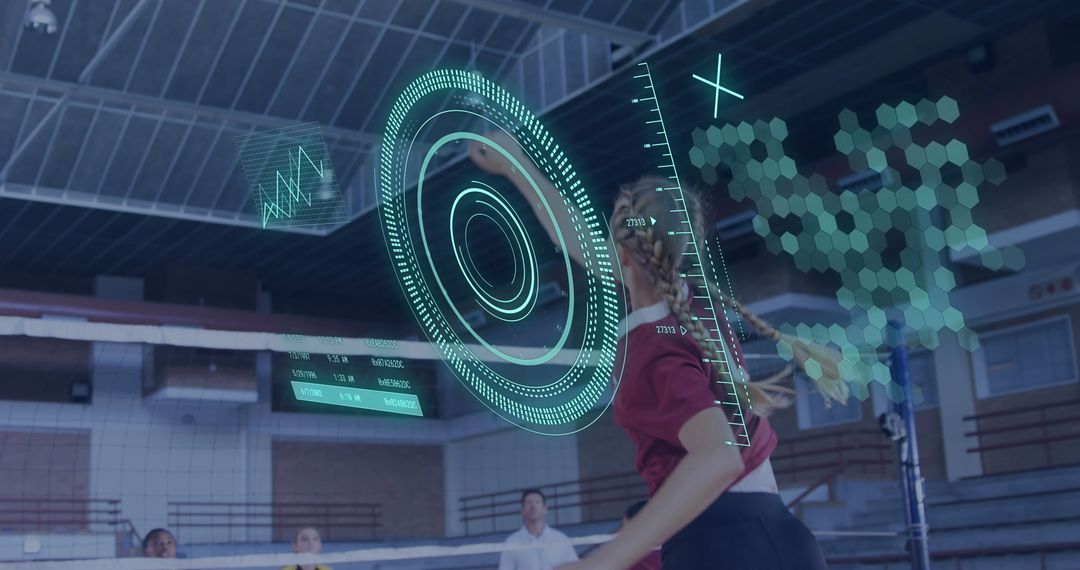 Futuristic Interface Analyzing Volleyball Game in Gym