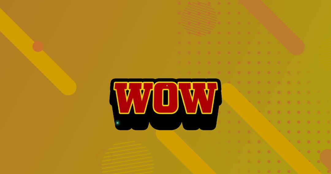 Vibrant Wow Text with Geometric Holographic Style