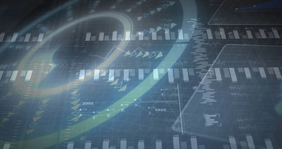 Abstract Digital Interface with Graphs and Data Visualization