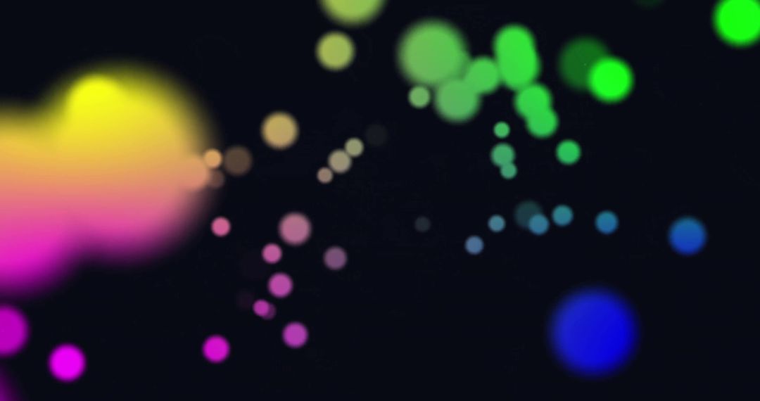 Glowing Multicolor Light Spots on Dark Background